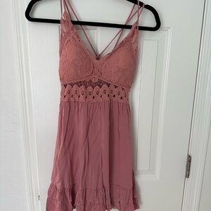 Pink Lily Textured Lace Dress